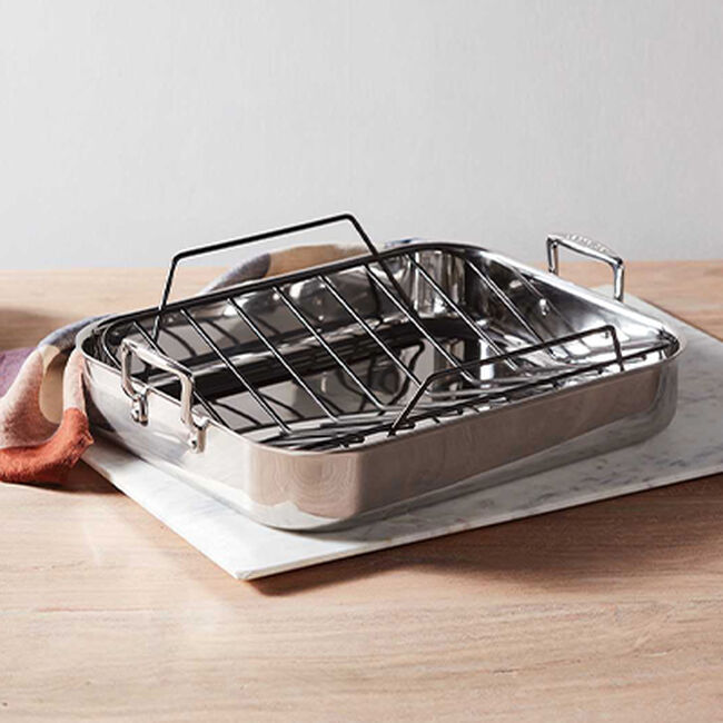 3-ply Stainless Steel Roaster with Roasting Rack image number 5